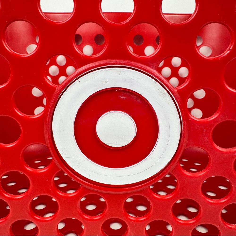 TARGET Red Shopping Basket With Handle Bullseye Logo - Full Size - Picture 6 of 8